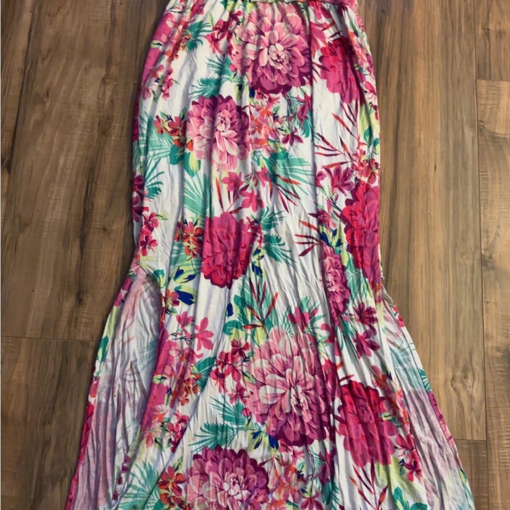 Candie's Pink and Purple Floral Maxi Skirt